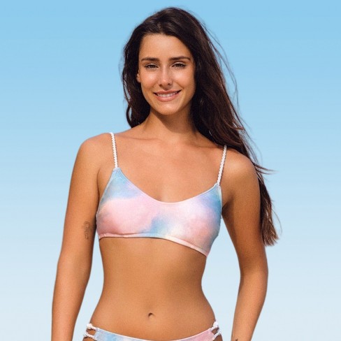 Women's Summer Glow Dip Dye V-neck Bikini Top Swimsuit - Cupshe : Target