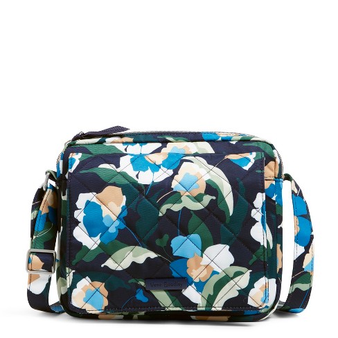 Triple Compartment Crossbody in Blooms and Branches Navy