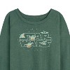 Women's - Star Wars - The Mandalorian Grogu Star Wars Lightweight French Terry Wide Neck Long Sleeve Graphic Shirt - 2 of 4