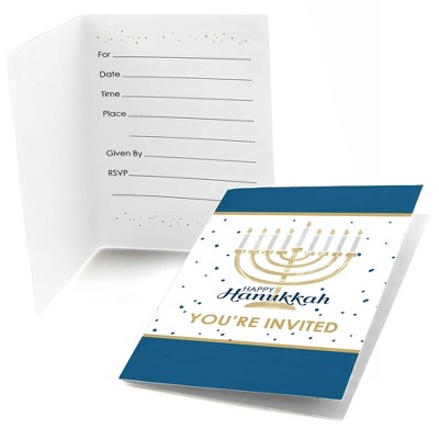 Big Dot of Happiness Happy Hanukkah - Fill-in Chanukah Party Invitations (8 count)