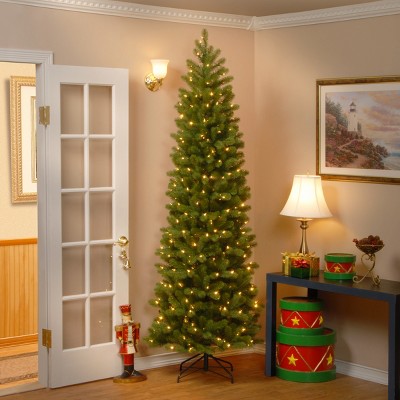 9-Foot Slim Douglas Fir Artificial Christmas Tree with Dual Color LED Lights