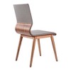 Armen Living,Robin Mid-Century Dining Chair in Walnut Finish and Gray Fabric - Set of 2 - 3 of 4