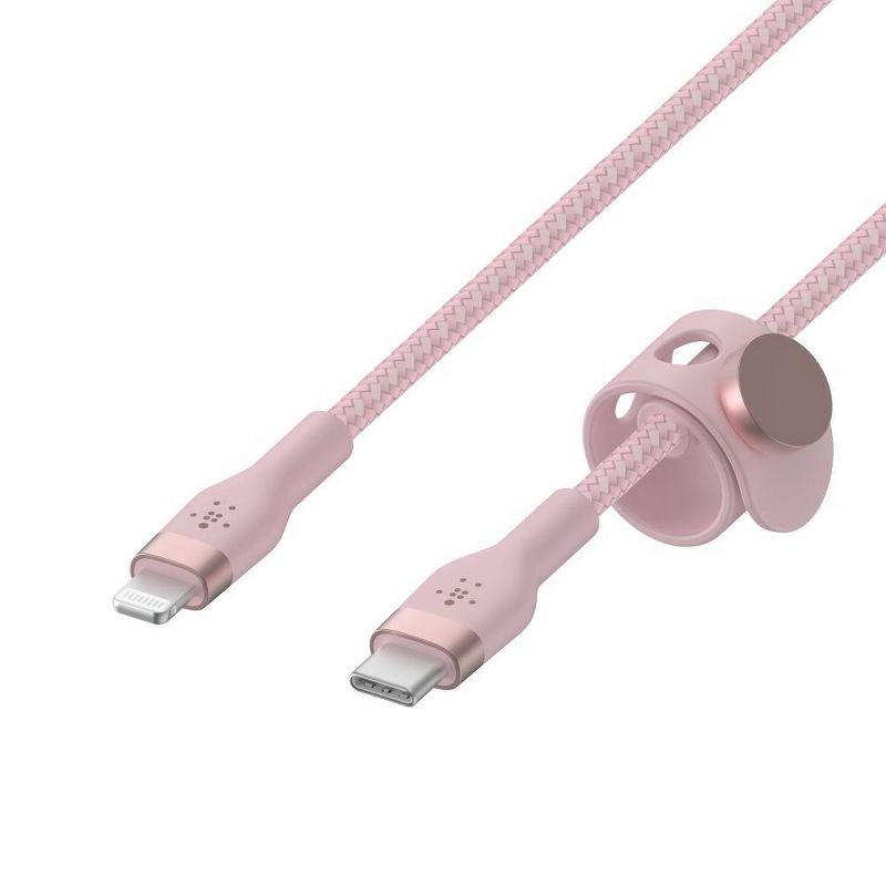 Belkin 6.6&#39; BoostCharge Pro Flex USB-C Lightning Connector Cable + Strap - Pink Chic, 3 of 6