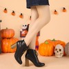 Allegra K Women's Round Toe Lace Up Chunky Heels Ankle Booties - 2 of 4