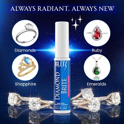 Blitz Gem & Jewelry Cleaner – Diamond Brite Travel Size Jewelry Cleaning Solution – 0.4 oz