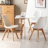 FONTOI Dining Chairs Set of 4, Upholstered Dining Chairs with Wood Legs and Non-slip Pads for Kitchen Living Room, White, 22.83"*32.87"*20.47" - 3 of 4