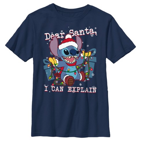 Santa Stitch Merry Xmas Lilo And Stitch Disney Gifts AOP Print