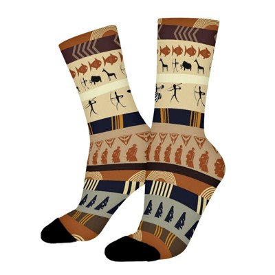 Hunting Zebra Women Printed Crew Socks Funny Funky Socks Soft Polyester Novelty Gifts for Artists Men
