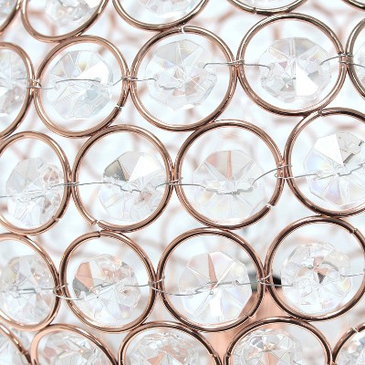 10" Rose Gold Crystal Ball Table Lamp with Steel Frame