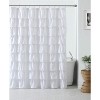 Kate Aurora Shabby Chic Style White Crushed Ruffle Fabric Shower Curtain - Standard Size - 2 of 2
