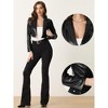 INSPIRE CHIC Women's Faux Leather One Button Lapel Collar Cropped Moto PU Jackets - 2 of 4