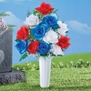 Collections Etc Patriotic Americana Roses Memorial Garden Stake 11 X 5 X 20.5 - 2 of 2