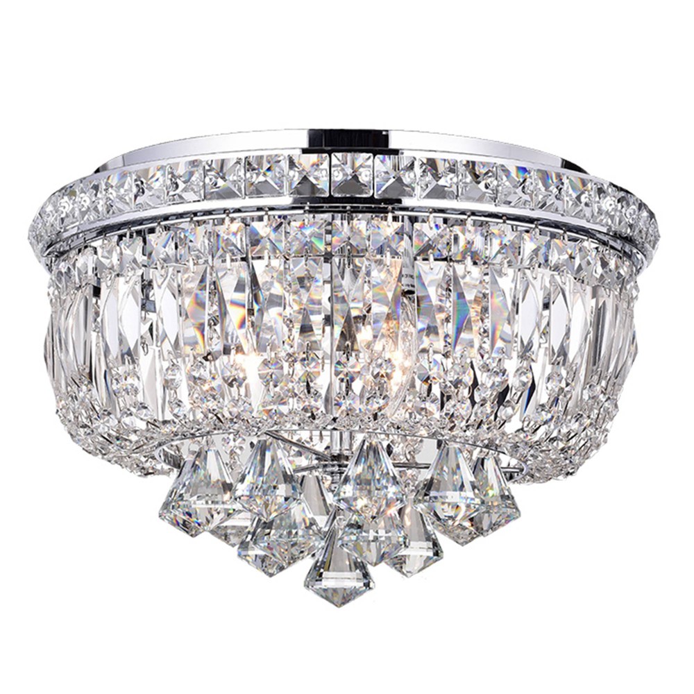 Photos - Chandelier / Lamp 17" x 17" x 9" Chimory Ceiling Lamp Clear - Warehouse Of Tiffany: Crystal Flush Mount, ETL Listed