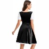 Clearlove Women's Dirndl Velvet V-Neck Ruffled Sleeve Dress Elegant Soft Velvet Holiday Party Dress - 4 of 4