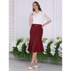 INSPIRE CHIC Women's High Waist Ruffle Hem Midi Length Mermaid Skirt - 3 of 4