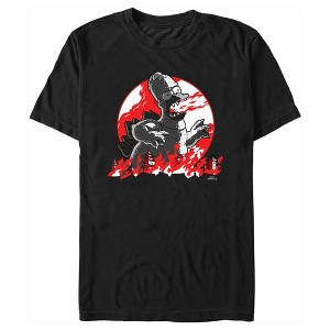 Men's The Simpsons Godzilla Homer Red Moon T-Shirt - 1 of 4
