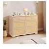 Multipurpose Natural Rattan Dresser Chest of Drawers For Bedroom Cloth Organizer, ,Wall-mounted TV platform, A mirror stand, For Bedroom - 3 of 4