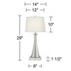 360 Lighting Karl Modern Table Lamps Set of 2 with Square Risers 29" Tall Brushed Nickel USB and AC Power Outlet in Base White Shade for Bedroom House - 4 of 4