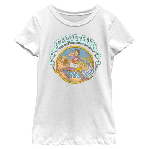 Girl's Aladdin Retro Carpet Surfing T-Shirt - image 1 of 4