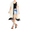 LA LEELA Women's Summer Open Front Vacation Beachwear Bathing Suit Boho Beach Duster Holiday Cover ups Cardigan XL-XXL Beige, Solid - 3 of 4