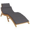 vidaXL Sun Lounger Cushion, 73.2"x22.8"x1.2", Foam Filled Comfort, Oxford Fabric, Anthracite - Lightweight Outdoor Lounger Pad - 3 of 4