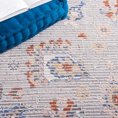 Gray Hand-Knotted Wool and Synthetic 8' x 10' Rug