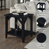 HomeStock Belmont Rustic End Table with Shelf, Two Tier Storage and Tapered Legs, Woodgrain Accent Side Table for Living Room or Office - 4 of 4