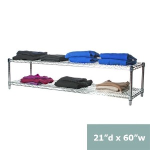 Shelving.com Chrome Wire Shelving with 2 Tier Shelves - - 1 of 3