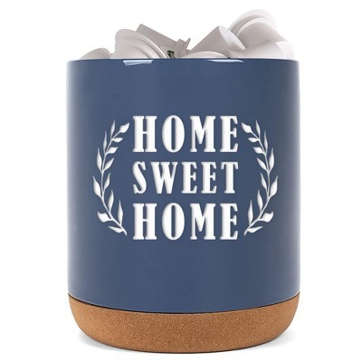 Elanze Designs Home Sweet Home Navy Blue X-Large Cork Bottom, Kitchen Counter, Ceramic Stoneware, Coffee, Tea and Hot Chocolate, Machine Brewing, K