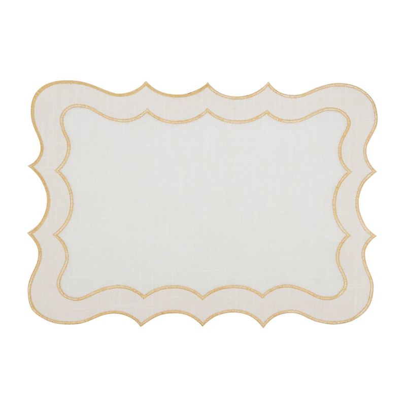 Saro Lifestyle Scallop Border Bliss Placemat (Set of 4), 2 of 5