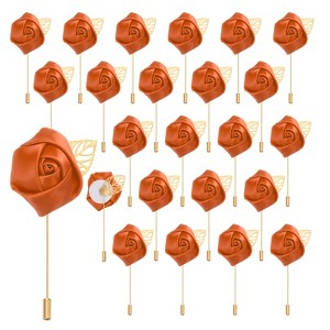 Unique Bargains Realistic Rose Boutonnieres Flower Pins for Wedding Ceremony 24 Pcs - 1 of 4