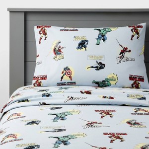 Marvel Characters Kids' Sheet Set - The Marvel Collection by Pillowfort™ - 1 of 4