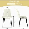 TOBILI White PU Leather Dining Chair Set of 4 with Metal Legs - 3 of 4