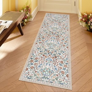Lahome GST Intricate Floral Abundance Short Pile Velvet Rectangular Indoor Area Rug - 1 of 4