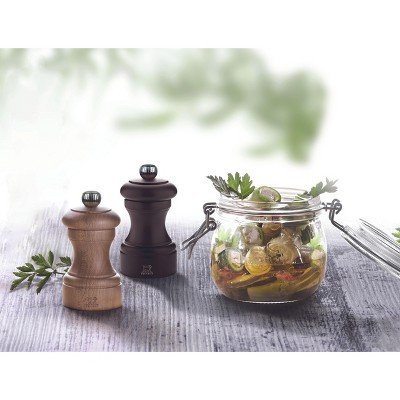 Peugeot Bistro Chocolate and Natural Wood Salt and Pepper Mill Set