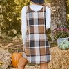 Women's Plaid Brown V-Neck Sleeveless Mini Dress - Cupshe - 2 of 4