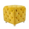 PAGED Modern Velvet Upholstered Ottoman Soft Foot Stool Vanity Stool with Innovative Shape for Family Room, Bedroom - 3 of 4