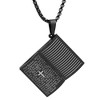 Steeltime Stainless steel our father prayer book pendant. Color Options: Silver, Gold, Black, Rose Gold - 2 of 4