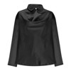 Women's Minimalist Draped Collar Shirt, Elegant Long Sleeve Satin Blouse for Office & Formal Wear - 4 of 4