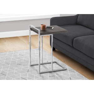 Vynxaria Contemporary C-Shaped Accent Table - Grey Laminate & Chrome Metal, 16" L x 18.25" W x 26.5" H - 1 of 4