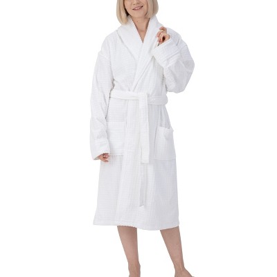 Alpine Swiss Elyse Womens Luxury Waffle Knit Cotton Bathrobe Shawl ...