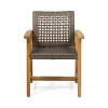 GDFStudio Savannah Outdoor Acacia Wood and Wicker Dining Chairs (Set of 2) - 4 of 4