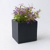 Rosemead Home & Garden, Inc. Weathered Square Concrete Outdoor Planter Pot Black 12"x12" - 4 of 4