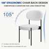 Warmounts 4 Pieces Modern White Soft Lamb Plush Dining Chairs - 2 of 4