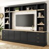 Bella Depot 102.3"W Farmhouse Entertainment Center Wall Unit TV Stand with Bookshelves for TVs Up to 75" - 2 of 4