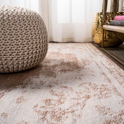 Alhambra Reversible Brown/Cream Synthetic 3x5 Modern Area Rug