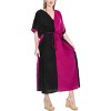 HAPPY BAY Women's House Daily Routine Evening Wear Vacation Casual Dailywear Holiday Loungewear Relaxed Fit Caftan Maxi Night Shirts 3X-4X Black, - 3 of 4