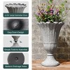 SEVOBAL Planters Flower Pot Petal Planter 2-Pack Flower Pots Ribbed Indoor Outdoor Plants Green Patio Garden Yard Pool, Gray, 15.76"*15.76"*23.64" - 4 of 4