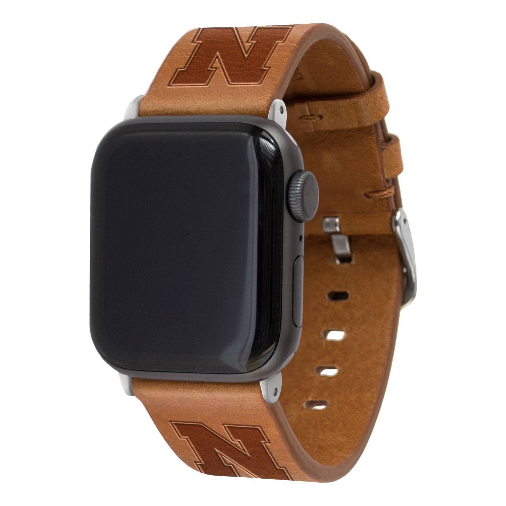 Photos - Smartwatches NCAA Nebraska Cornhuskers Apple Watch Compatible Leather Band 42/44/45/49mm - Tan