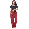 Ashford & Brooks Women's Woven Short Sleeve Jersey Top & Pajama Pants Set - 2 of 4